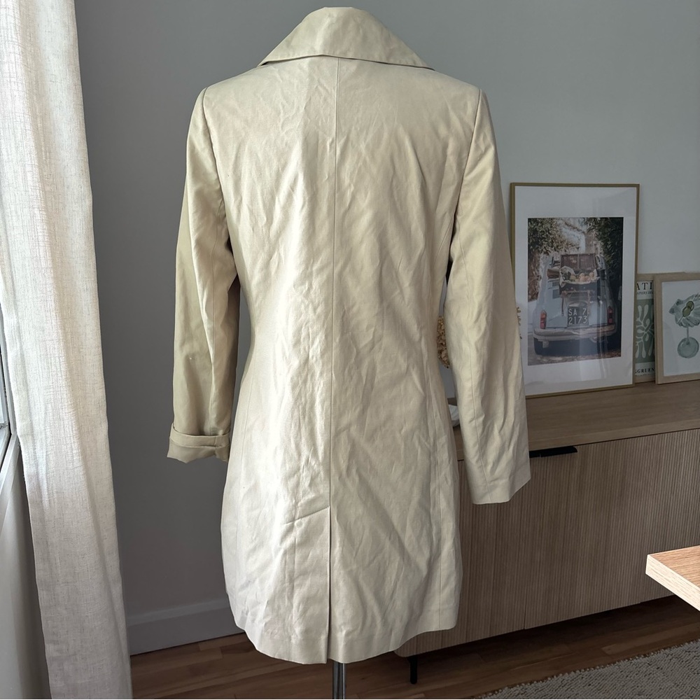 VINTAGE Beige Long Coat -Size S - Picture 3 of 6